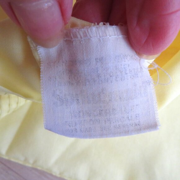 Vintage 70s Springmaid Full 4pc Sheet Set Canary Yellow No Iron Percale Cottage - Picture 10 of 10